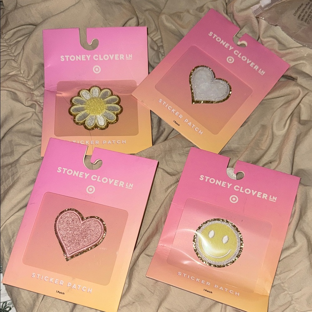 Stoney Clover Lane Pink and Yellow Sticker Patches
